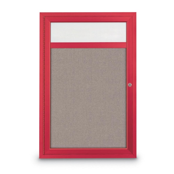 Slim Enclosed Corkboard, 30"x30", Bronze Alum Frame/Surf